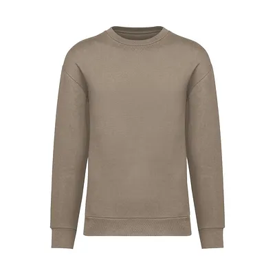 Eco-friendly sweatshirt with round neck and dropped shoulders unisex fleece