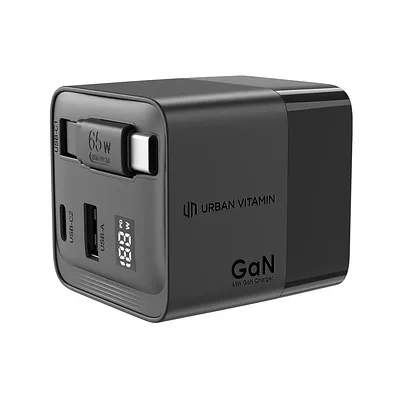 Cargador GaN Mendocino con cable retráctil Urban Vitamin 65W