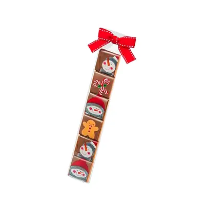 Strip of Christmas napoleons with bow
