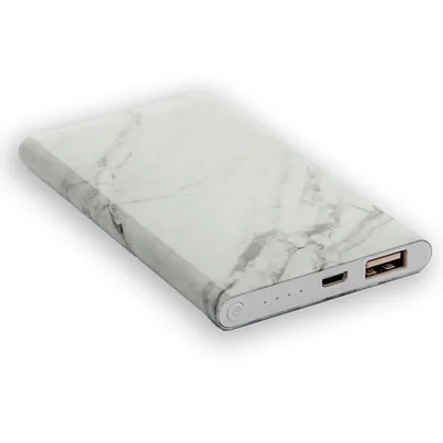 White Marble Luckies Powerbank
