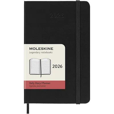 Agenda diaria de bolsillo de 12 meses con tapa dura "Moleskine"