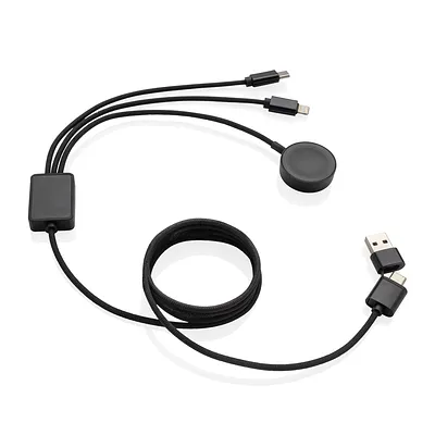 Cable de carga 6 en 1 Terra RCS rPET con cargador de reloj