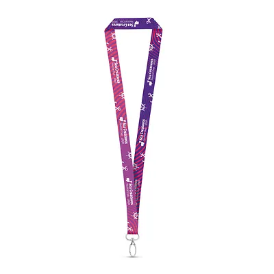 Sublimation lanyard in polyester with carabiner