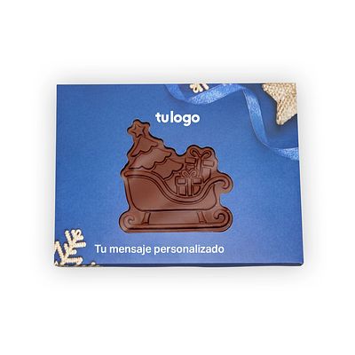 Trineo de Santa de chocolate (caja personalizable 100%)
