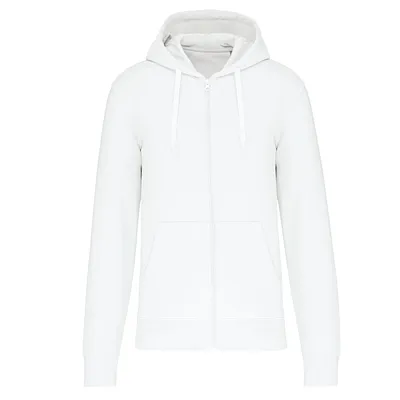 Sudadera blanca capucha y cremallera
