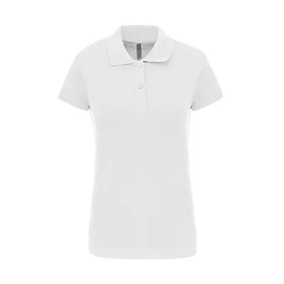 Polo de punto piqué manga corta mujer